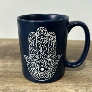 EVIL EYE HAMSA HAND Ceramic Coffee Mug Teacup Dark Blue STAY WILD MOON CHILD